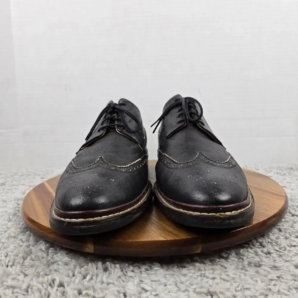 Cole Haan Mens 11.5M Warren Black Wingtip Brogue Oxford Casual Daily Dress Shoe